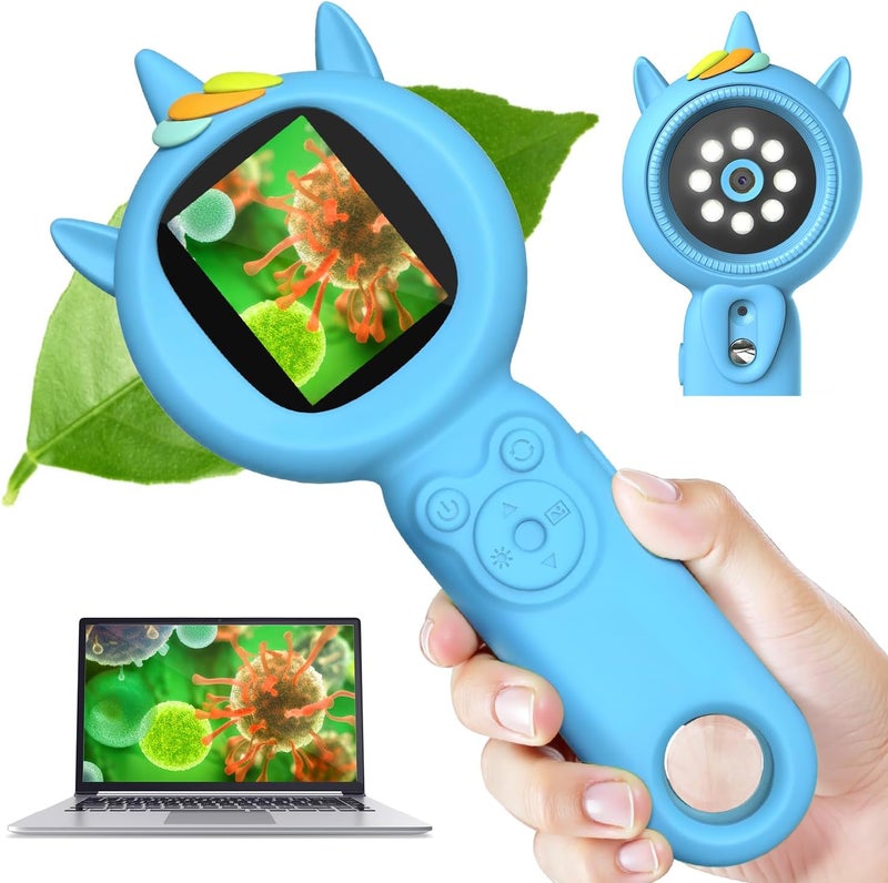 Acoath Microscope for Kids, Auto-Focus Handheld Digital Microscopes with 2.0" Screen, 8 LEDs Rechargeable Pocket Mini Microscope Christmas Gifts Educational Science Toys for Ages 5 6 7 8 9 10 11 12 - Image 1